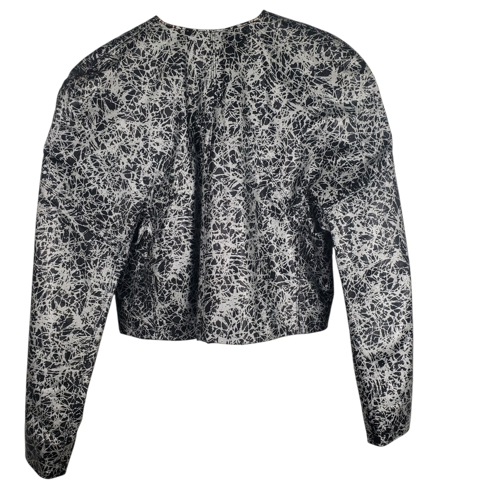 Made In Argentina Black and Silver Spatter Paint Moto Jacket. Women's M/L - Picture 7 of 11